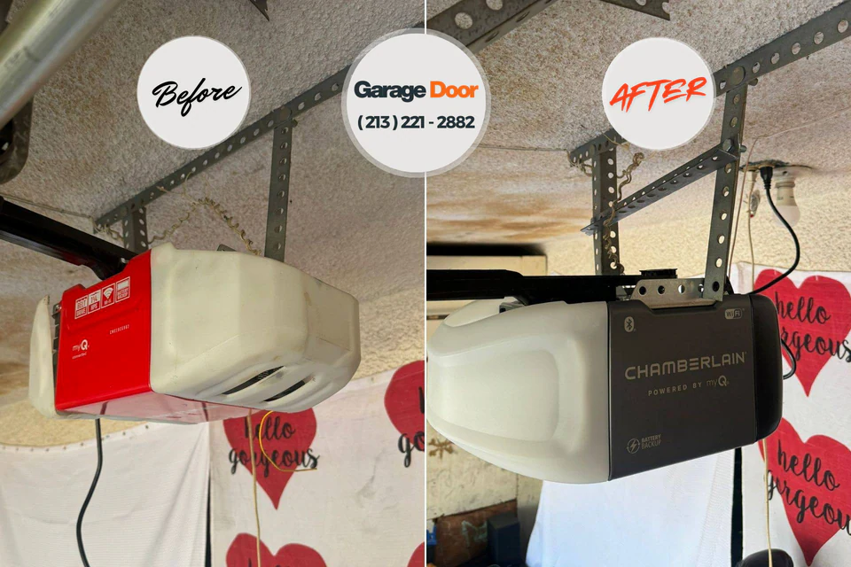 Before and after: garage door repair Farmersville, OH